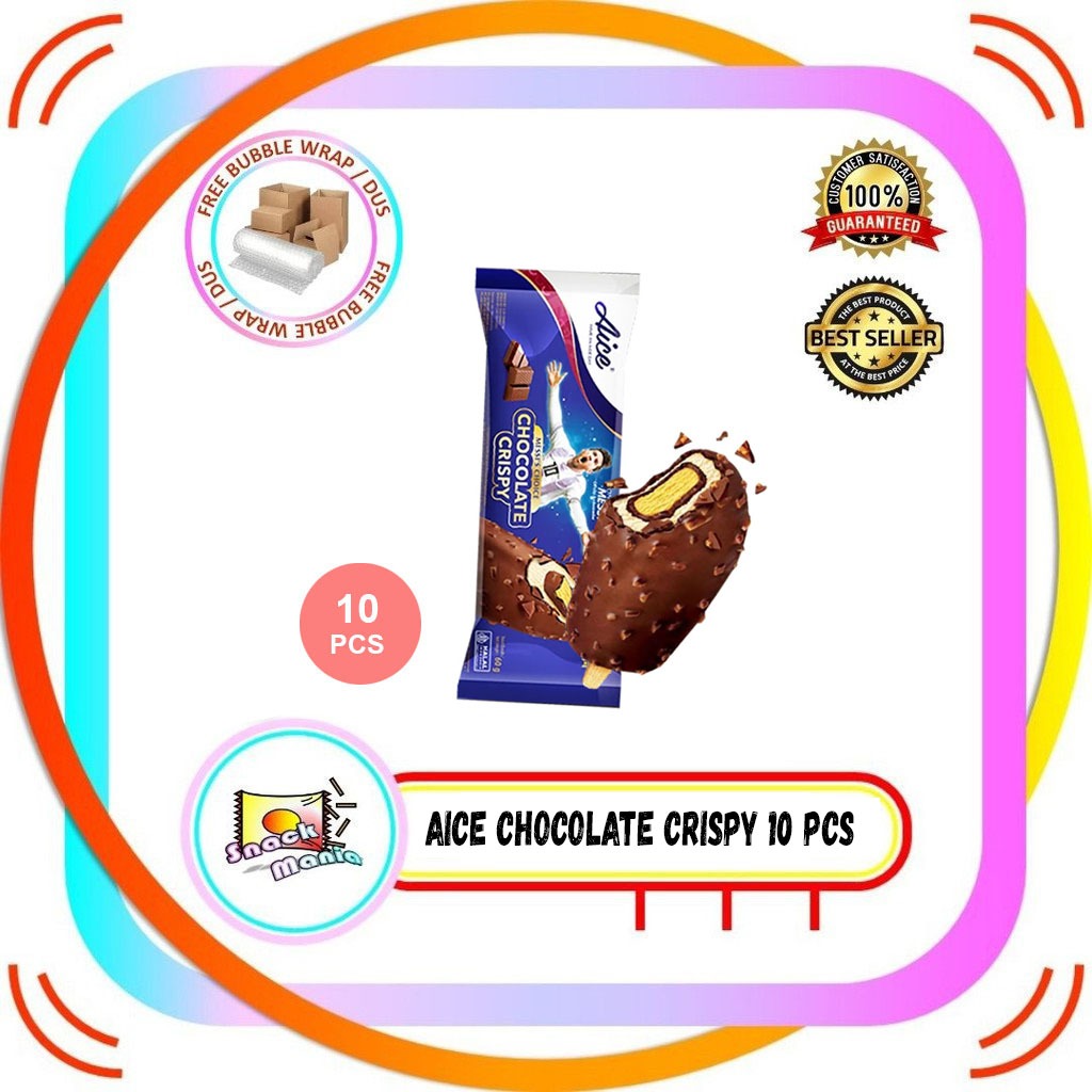 

AICE Ice Cream Chocolate Crispy Stick ~ 60 gr x 10 pcs Es Krim Coklat