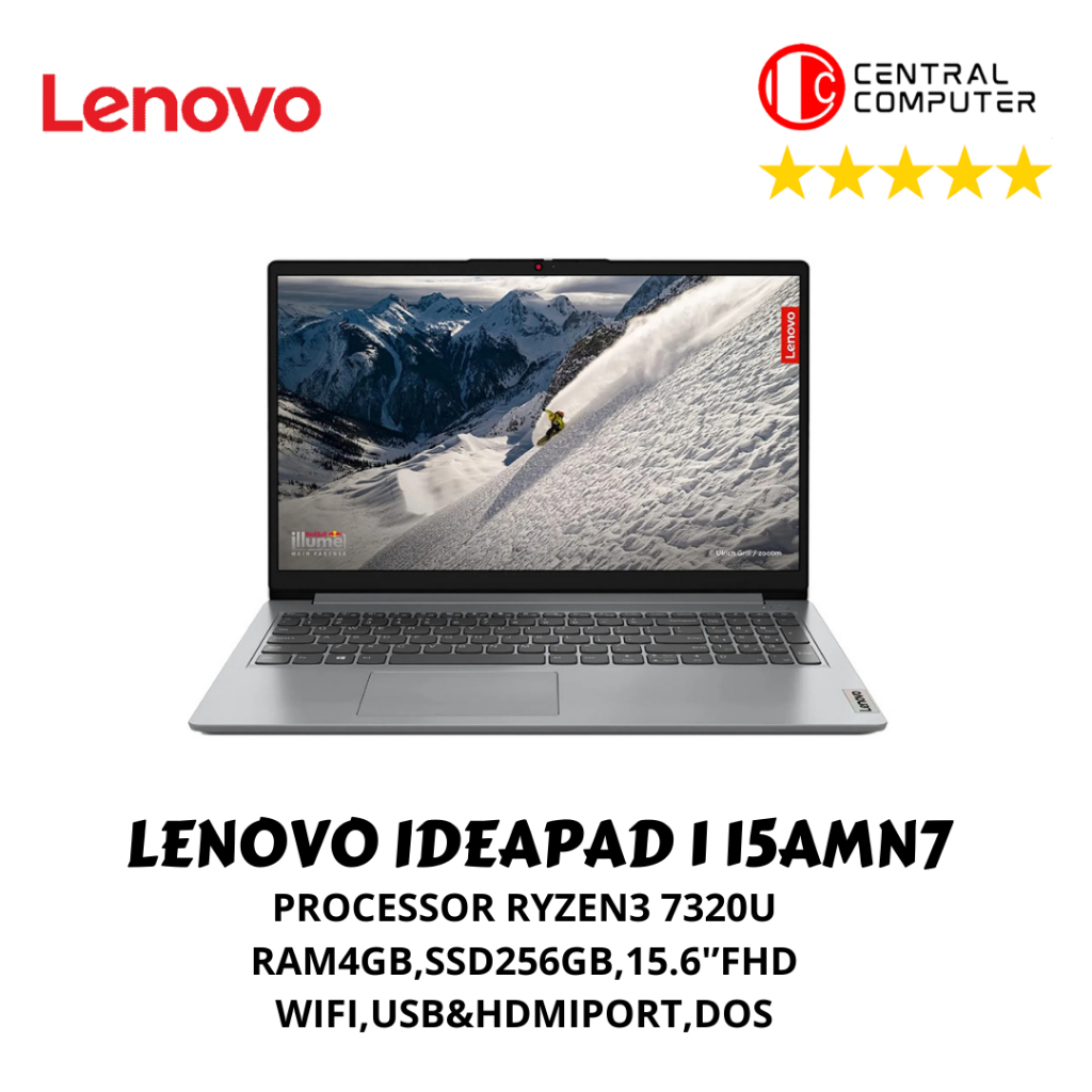 LAPTOP LENOVO IDEAPAD SLIM 1 15 AMN7 RYZEN 3/7320/RAM 4GB/SSD 256GB/15.6FHDIPS/W11OHS