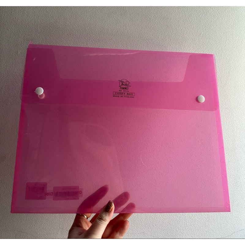 

(NEW) Carry Files Transparant / Case Tenteng Kancing Pink / TAS DOKUMEN A4