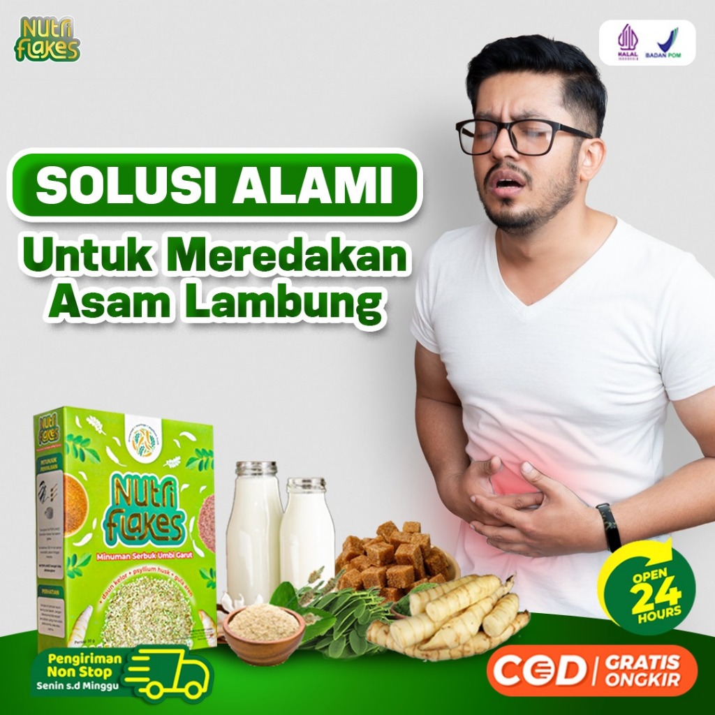 

Nutriflakes - Atasi Asam Lambung Maag Kronis Magh Gerd Lancarkan Pencernaan