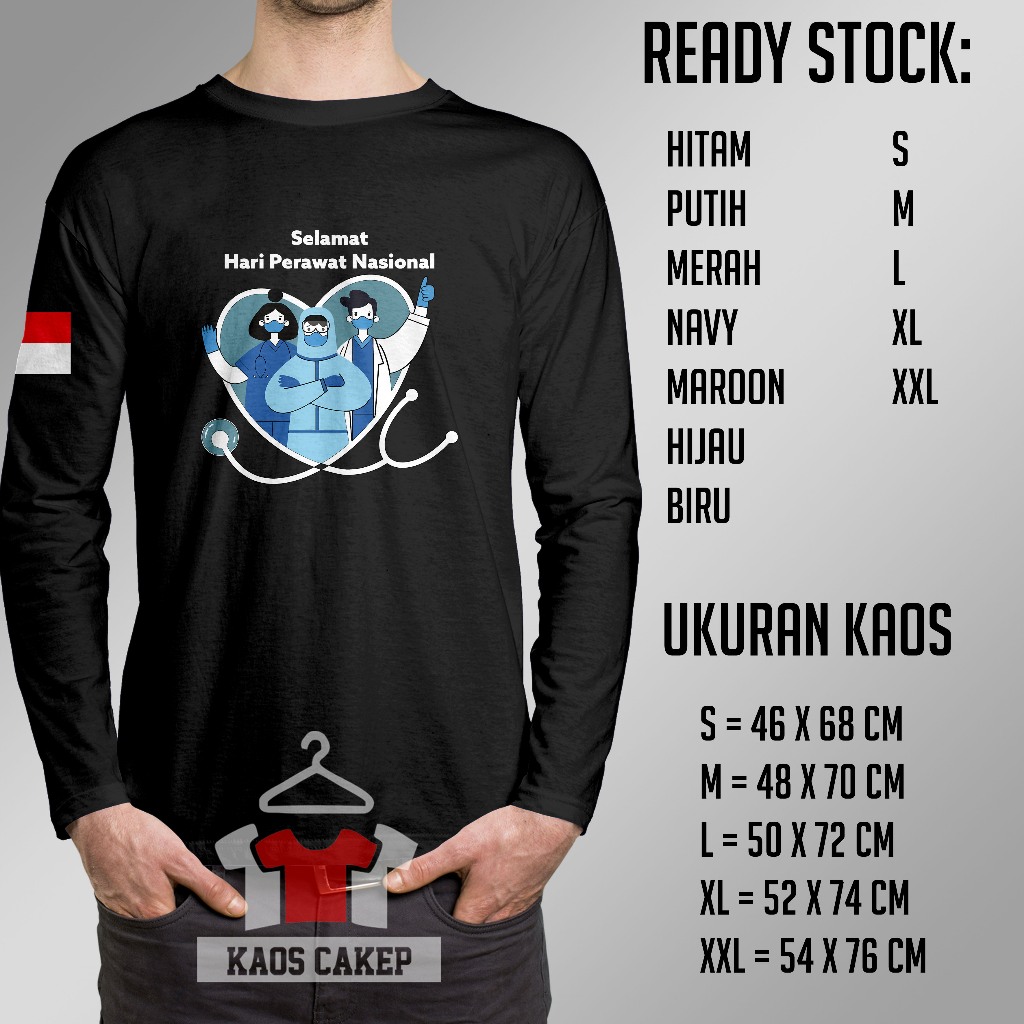 Kaos Selamat Hari Perawat Nasional Lengan Panjang Baju Distro