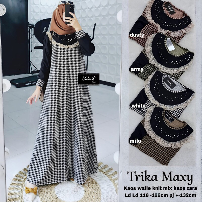 TRIKA • RIFA MAXY 2 • VALENT • maxy maxi dress gamis motif kotak