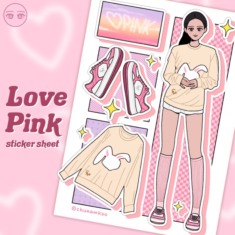 

Love Pink Sticker Sheet (Blackpink Jisoo)