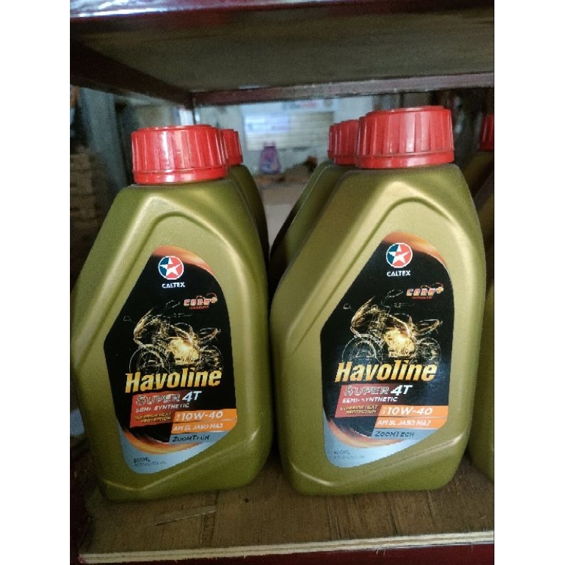 OLI CALTEX HAVOLINE SUPER 4T SEMI SYNTHETIC 10W-40 API SL JASO MA2 800ML