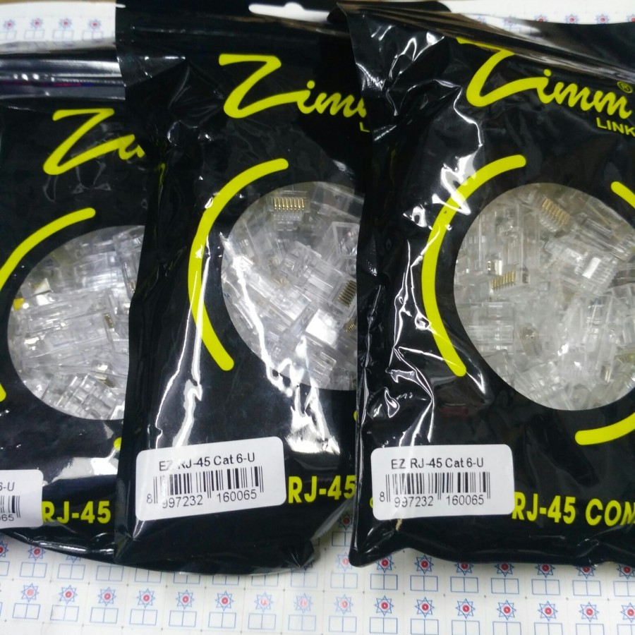 Conector RJ45 Cat 6 Anti Gagal /Konektor zimmlink EZ RJ45 Cat 6
