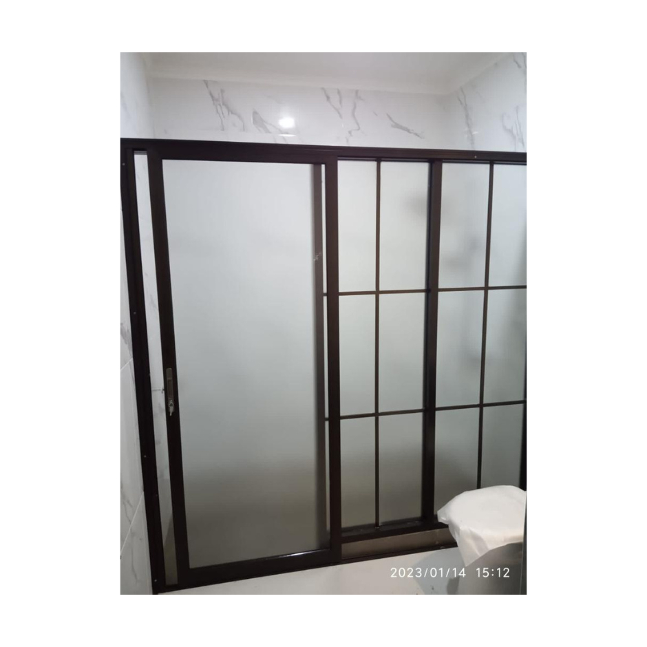 Pintu Sliding Kamar Mandi / Shower Warna Coklat Kaca Es/Burem