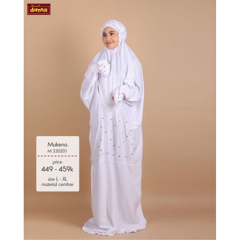 Mukena Terusan Dannis M230201/Mukena Putih