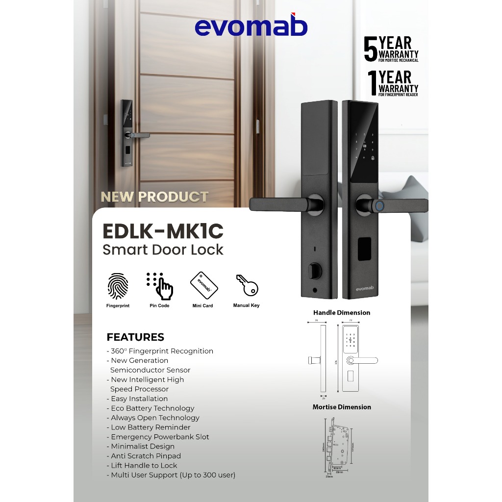 Evomab Digitallock / Smart lock EDLK-MK1C