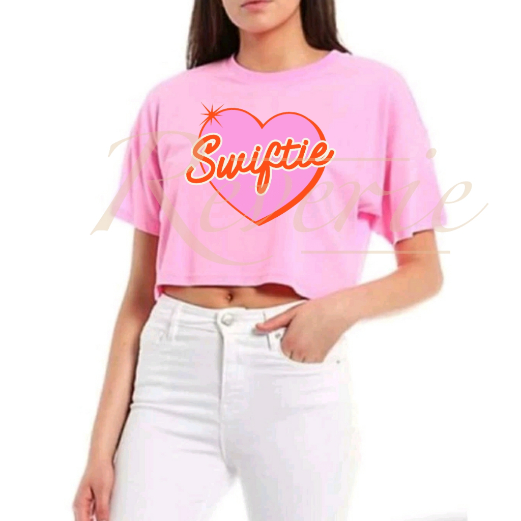 CROP TOP SWIFTIE HEART TAYLOR SWIFT BAJU KAOS KONSER MUSIK OUTFIT TWINNING COUPLE IBU ANAK SG BANGKO