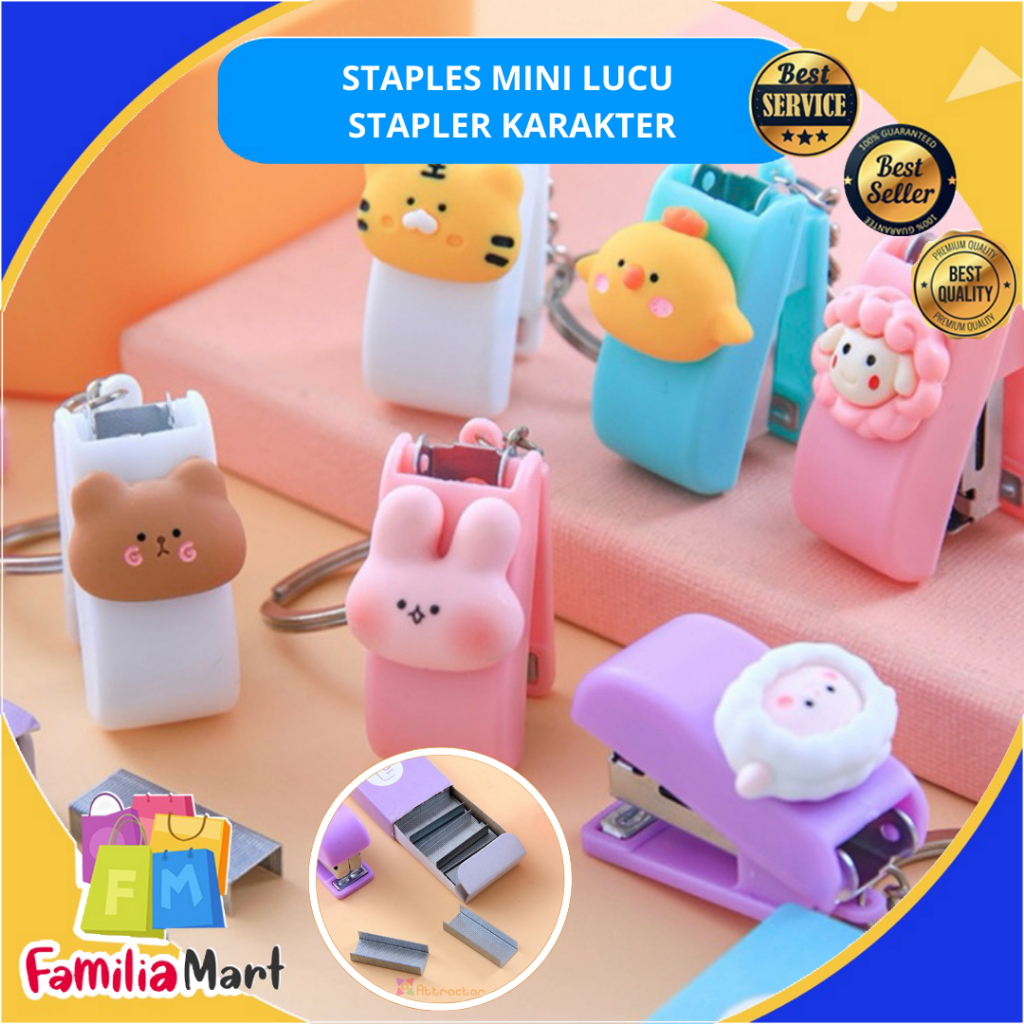 

STAPLES JEPRETAN MINI KARAKTER LUCU / STAPLER KARAKTER GANTUNGAN KUNCI HEKTER MINI