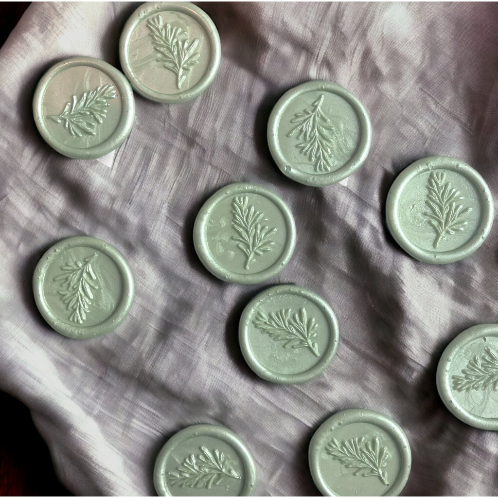 

(ASC) Parsley (mint) - 1 pcs Wax Seal Coin Wedding / Segel instan undangan siap pakai sudah include double tape / Tanpa minimum / DIY / Art / Vintage Candle / calligraphy / Hampers
