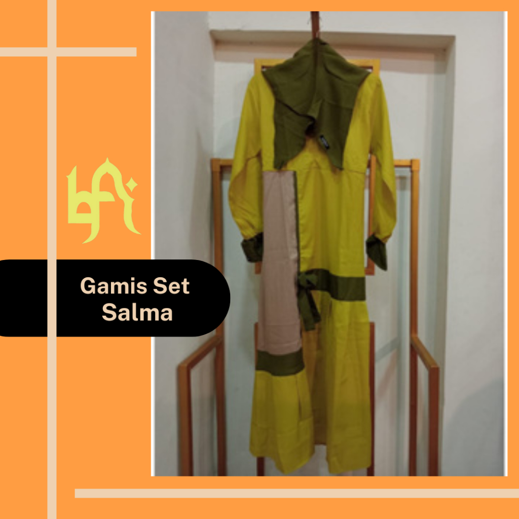 BUSANA MUSLIM GAMIS SET SALMA REMAJA PINGGANG BELAKANG KARET ALL SIZE