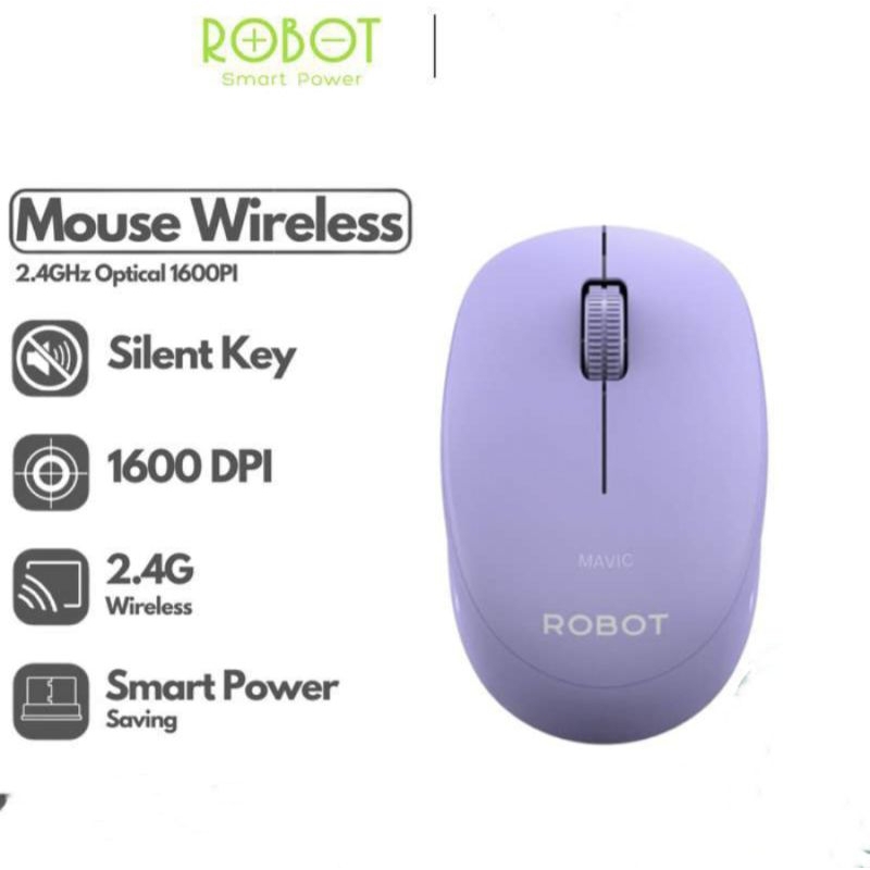 Mouse Wireless Robot M360 Purple