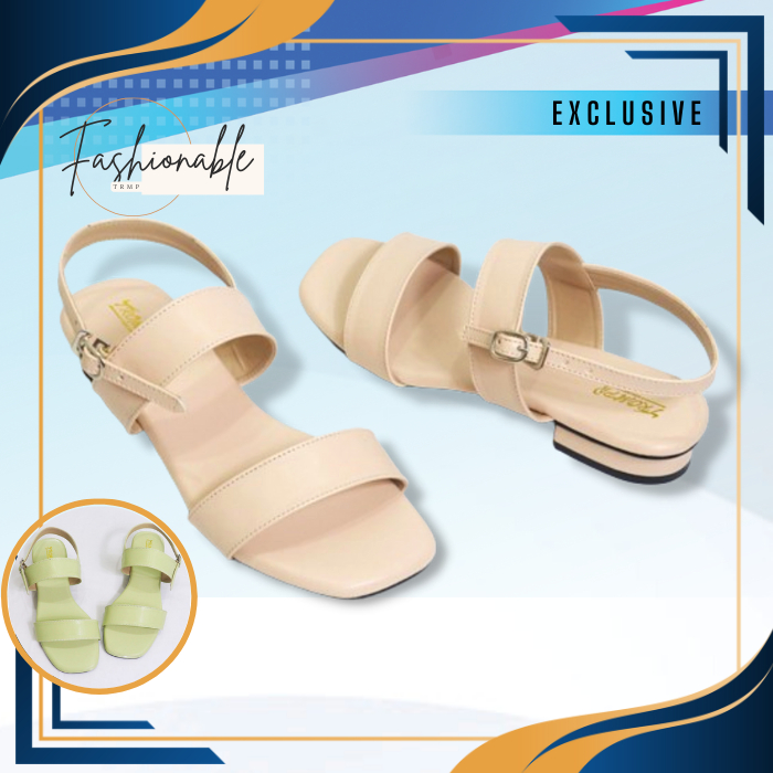 Zura Heels Sepatu Sandal Heels Wanita Remaja Kasual Kekinian Sandal Heels  Hak Tinggi 3cm TRMP21