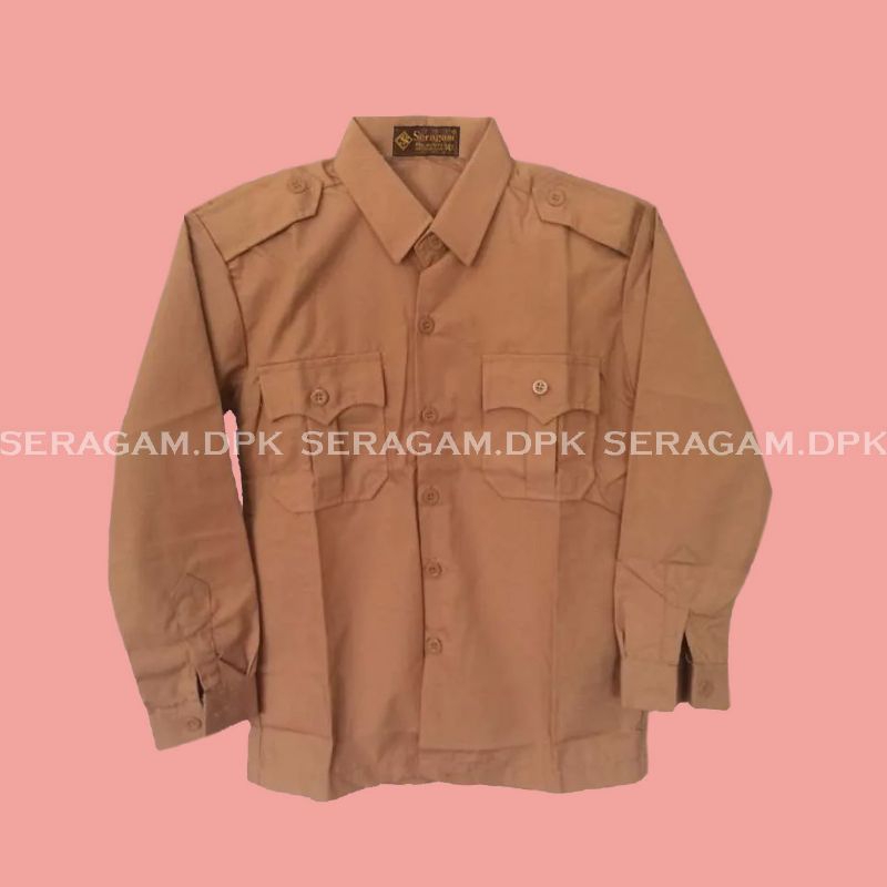 Baju Pramuka Penggalang/Penegak Panjang, Kantong 2 di atas (SD Kelas 4-6/SMP/SMA/SMK) Merk "SERAGAM"