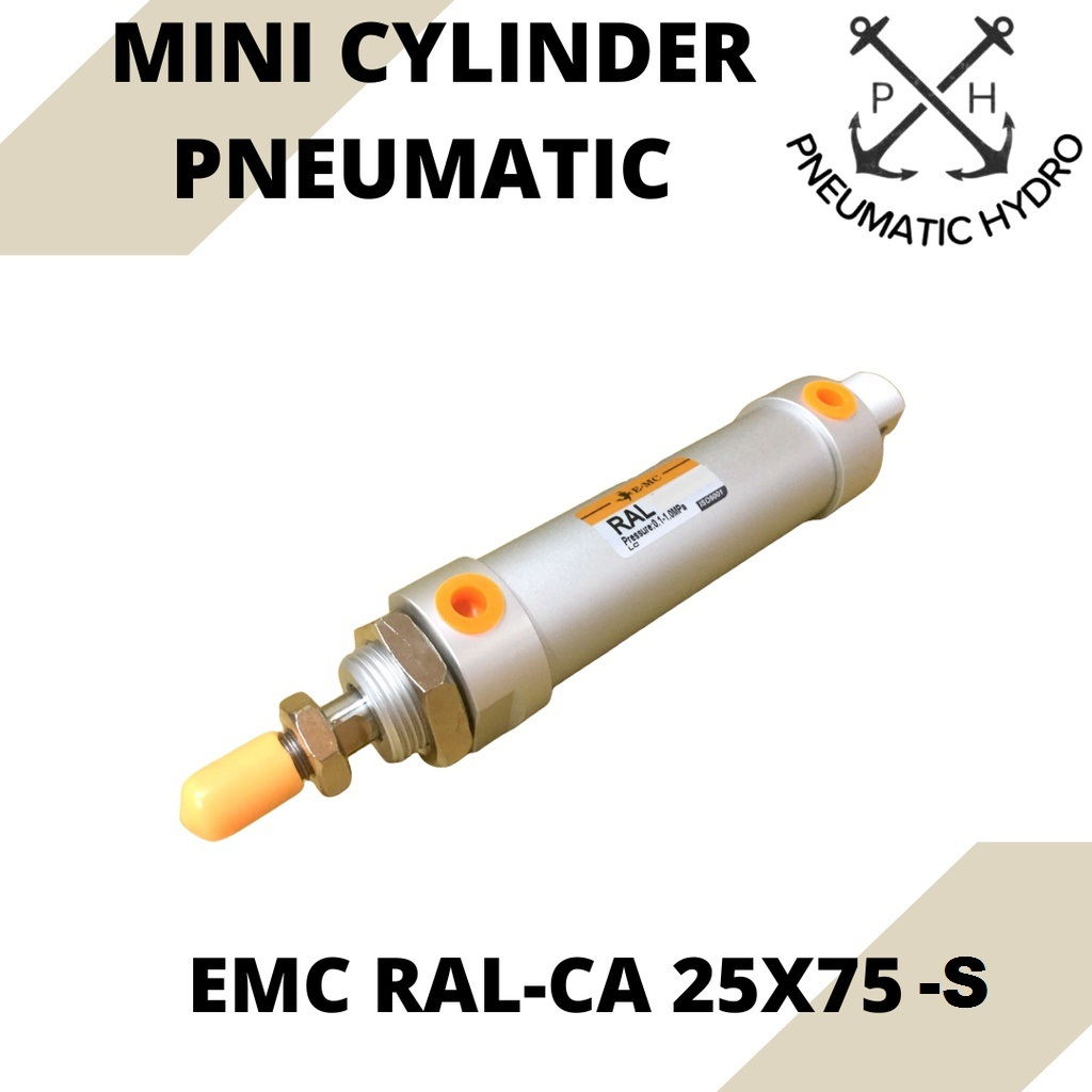 Mini Cylinder pneumatic EMC RAL-CA 25X75-S