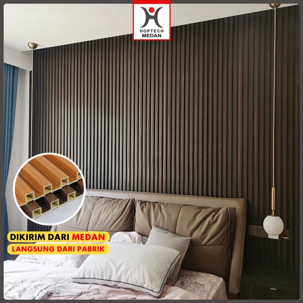 Hoptech-MEDAN WALL WPC WOOD PANEL WALLPANEL WPC PVC KAYU DINDING UKURAN 16CM x 1,45 METER