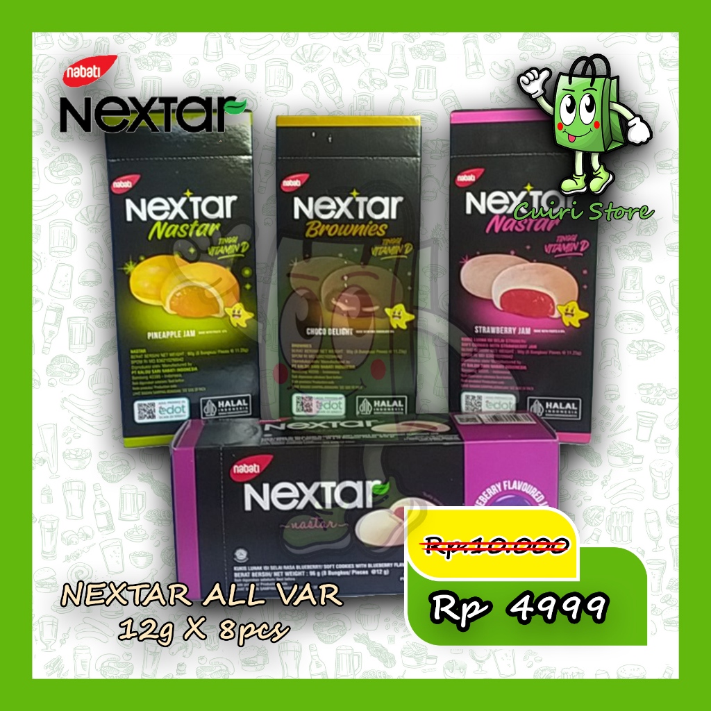 

NEXTAR KUKIS ISI COKLAT STROBERI NANAS MURAH LEZAT EKONOMIS BOX (Harga 1 Kotak @8 Bungkus)