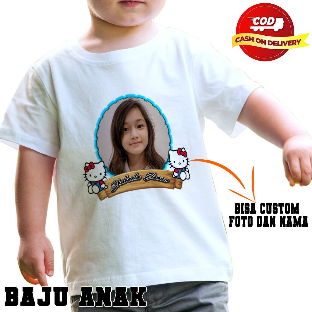 Kaos Anak FOTO & NAMA Sendiri Gratis Custom Foto&Nama Kaos Anak Bisa Request nama dan Foto Suka Suka