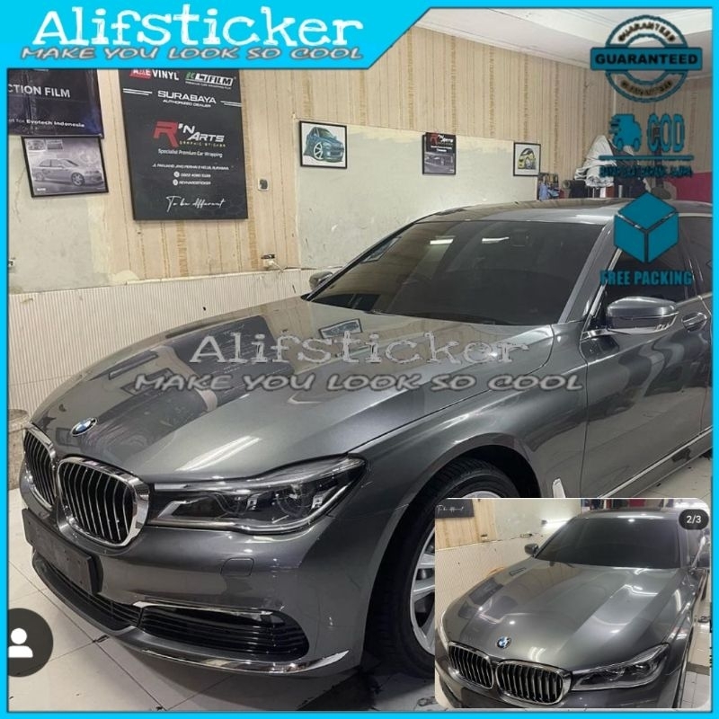 Stiker Vinyl Candy Metalik Abu-Abu Lebar 152cm untuk Wrapping Mobil dan Motor