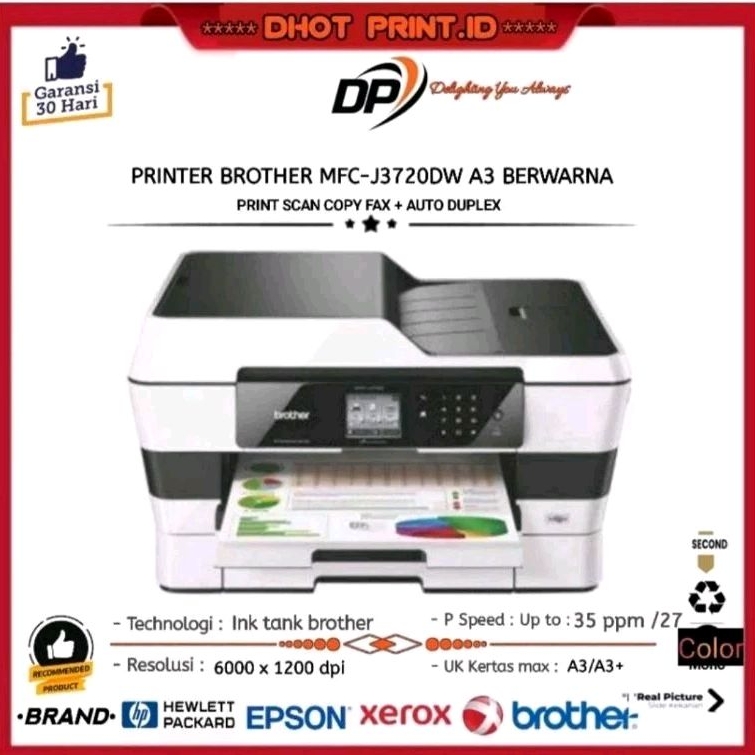 Jual Printer Merek Brother MFC-J3720DW Duplex Wireless Multifungsi Color inkJet A3