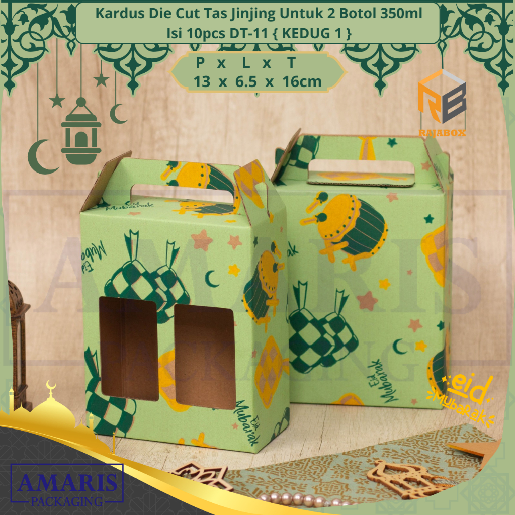 

DT-11 Kardus Die Cut Tas Jinjing Botol 350ml x 2 Isi 10 Pcs Amaris Packaging