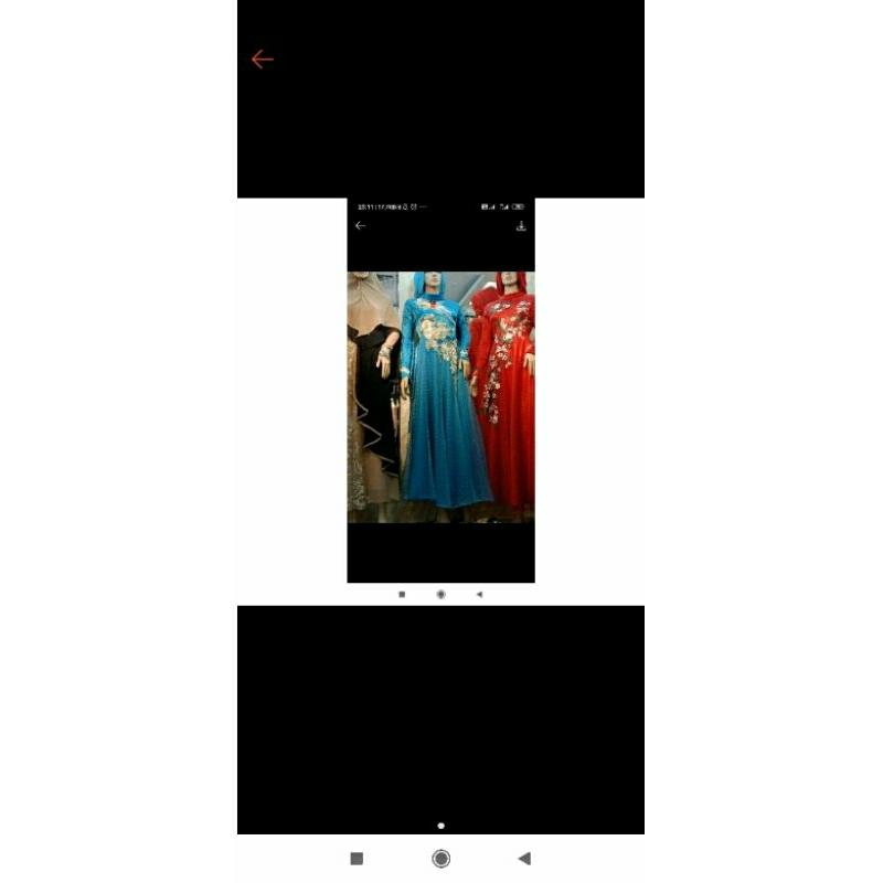 gamis bridal organza warna biru tosca new(ada tag label)