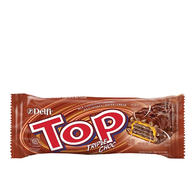 

delfi top triple chocolate 15gr - wafer delfi top cokelat