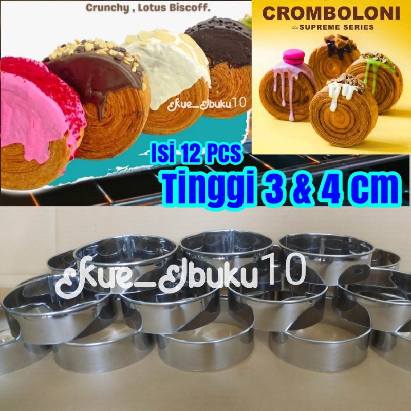 12 Pcs Ring Roti Cromboloni bomboloni ring cutter stainless steel