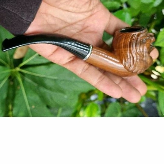 pipa cangklong kayu ukir kepala Singa