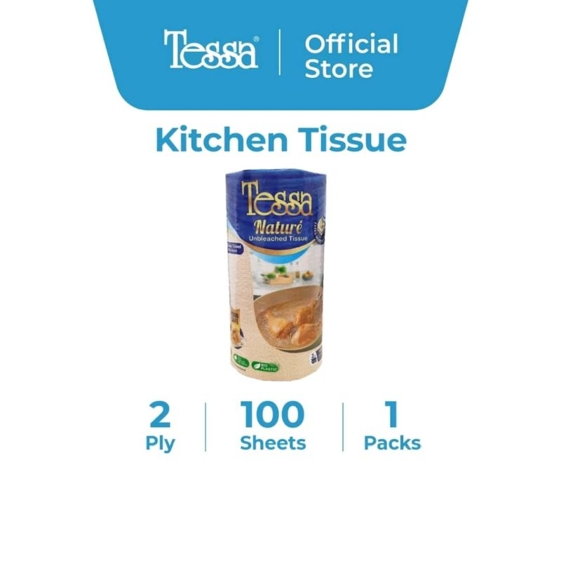 Tissue Dapur TESSA Nature Cokelat unbleached kitchen towel 1roll 2ply / Tisu dapur tesa coklat