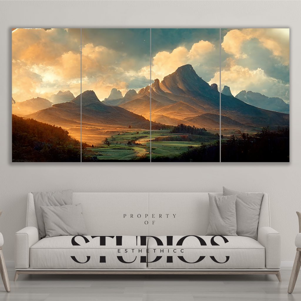 #BIGART34 WALL DECOR BESAR PEMANDANGAN LANDSCAPE HUTAN ASRI LANSKAP PANORAMA SAWAH PERTANIAN LANGIT 