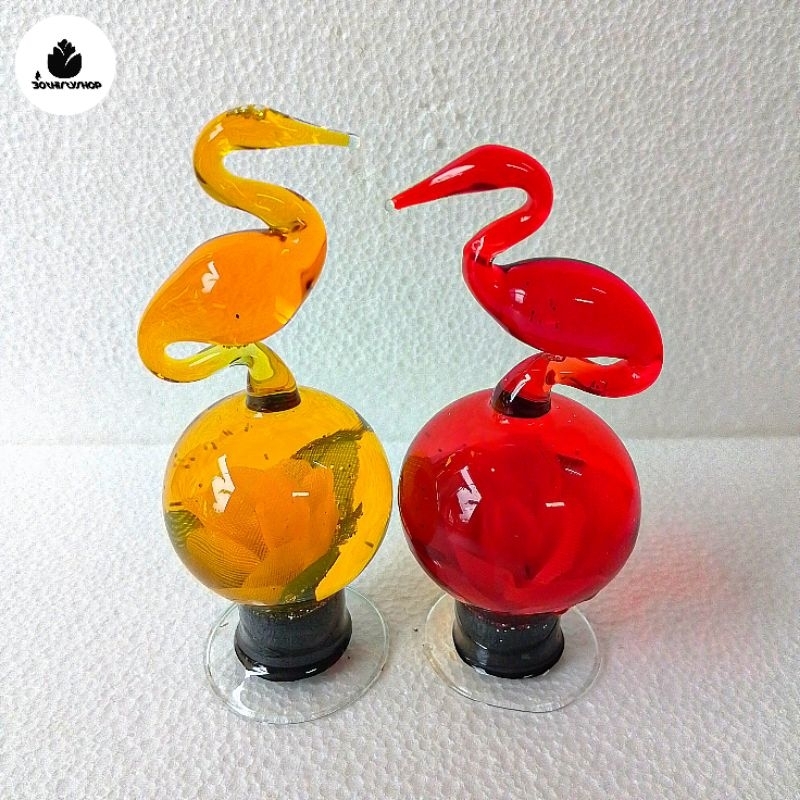 hiasan cantik model angsa dekorasi lemari kristal/meja