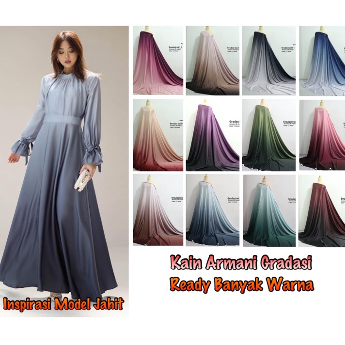 Terbaru Bahan Kain Armani Silk Gradasi warna ombre Premium mewah  armani silk armany silk seragam br