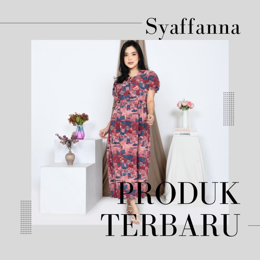 BAJU DASTER TALI SAMPING POMPOM CRINKLE AIRFLOW PREMIUM | UKURAN ALL SIZE EMPAT VARIAN TERBARU |