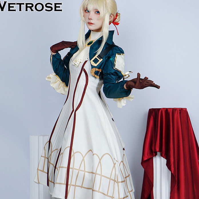 GROSIR Wetrose Violet Evergarden Violet Cosplay Costume Kostum Dress Set
