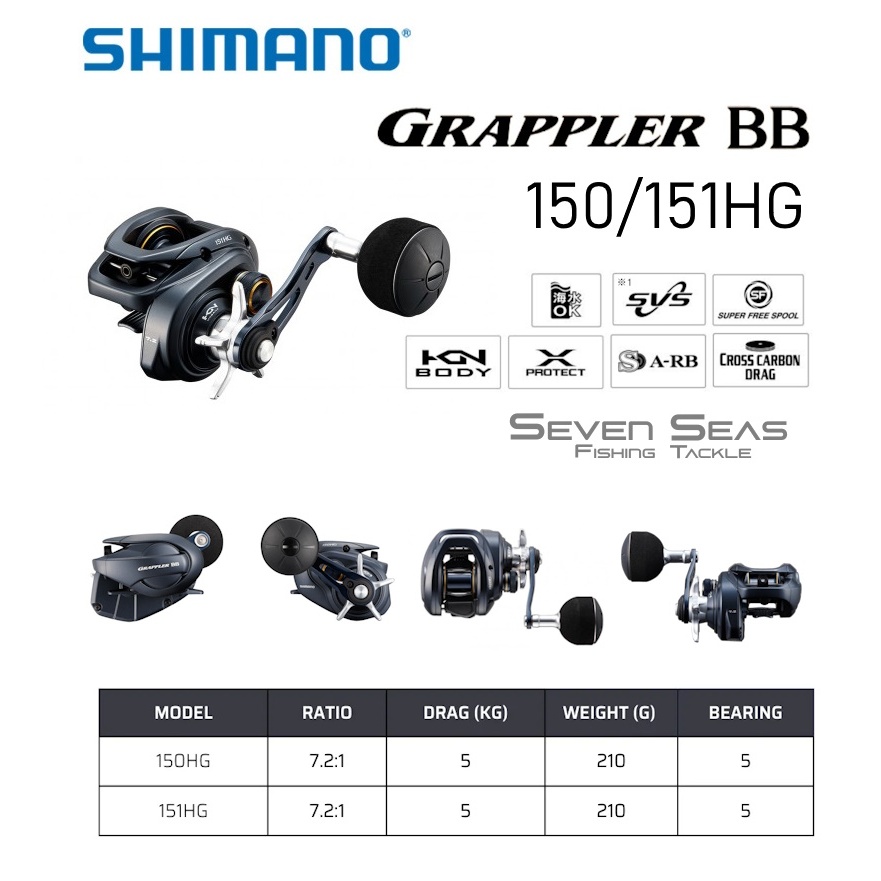 Shimano Grappler BB Model 2022 150HG 151HG Reel Pancing
