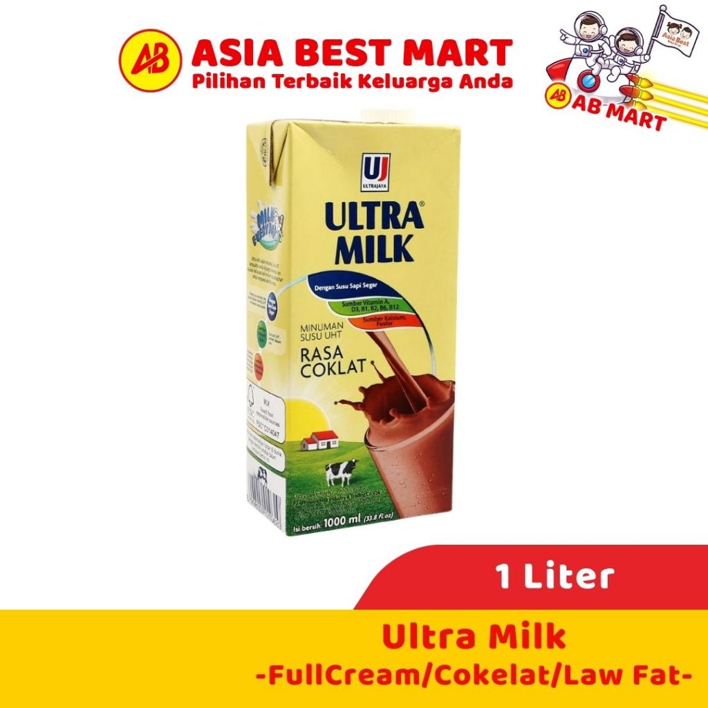 

Ultra Milk Low Fat Chocolate Full Cream 1 Liter / Susu Kotak Uht Cair