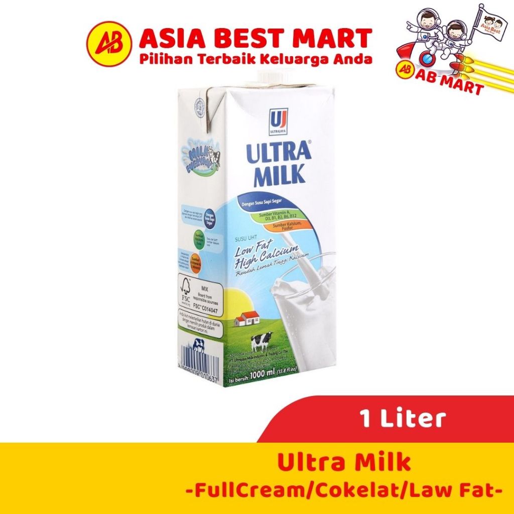 

Ultra Milk 1 Ltr Low Fat Cokelat Full Cream / Susu Uht Cair