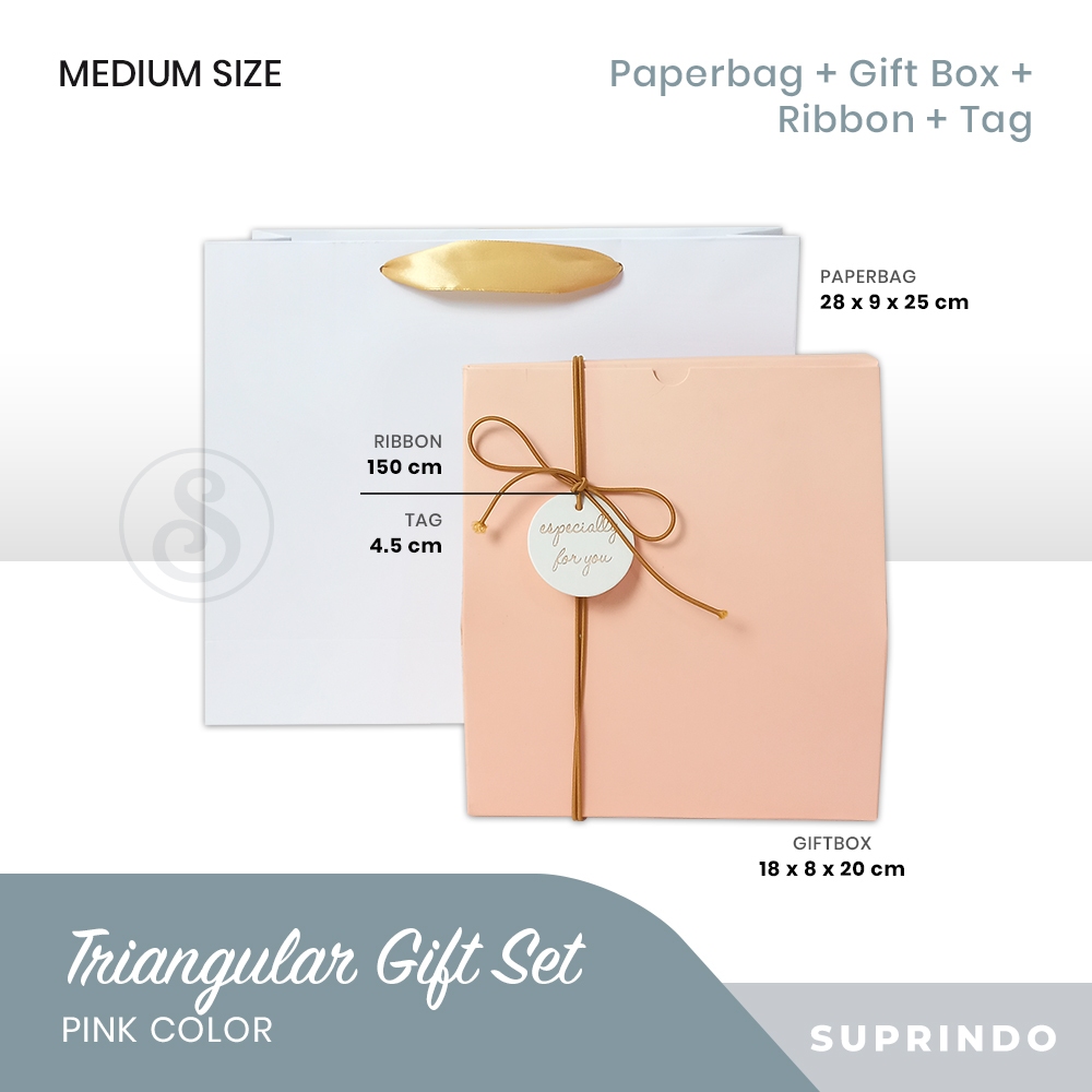 

Gift Set Paper Bag + Triangular + Tali + Tag (TRIANGULAR, PINK)