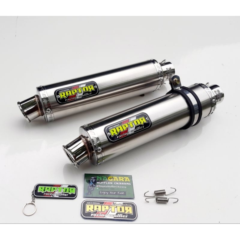 SILINCER RACING STAINLESS 32cm ORIGINAL RAPTOR RACING MUFFLER