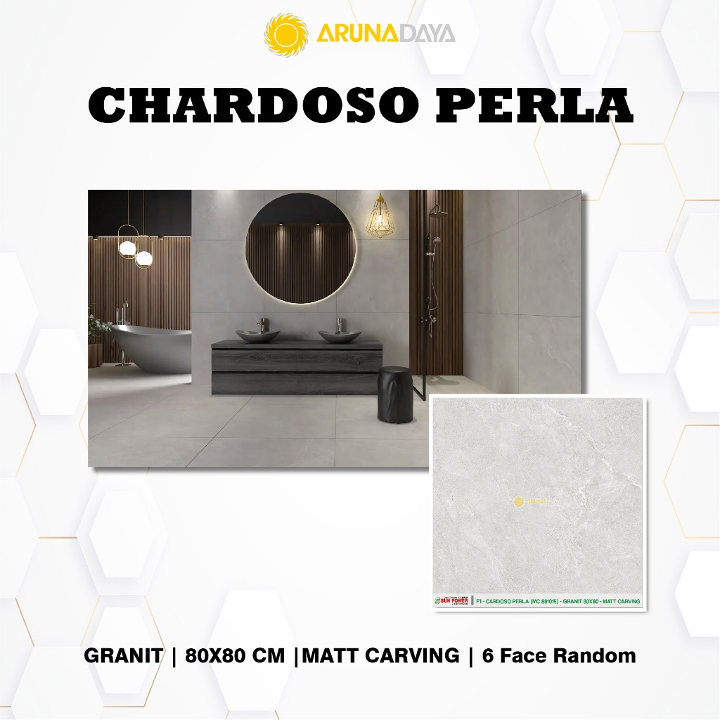 LANTAI GRANIT MATT CARVING SUNPOWER - CARDOSO PERLA UKURAN 80X80CM