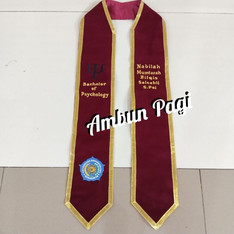 

best seller custom slempang wisuda bludru slempang sempro