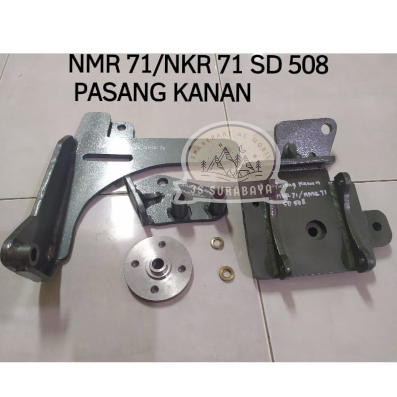 Breket Kompresor NMR 71 NKR 71 Sanden 508 Pasang Kanan Isuzu Ac Truk Bracket Dudukan Kompresor