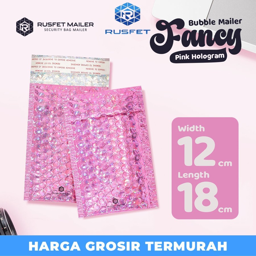 

AMPLOP BUBBLE MURAH|BUBBLE PACKING|BUBBLE MAILER PINK HOLOGRAM 12X18