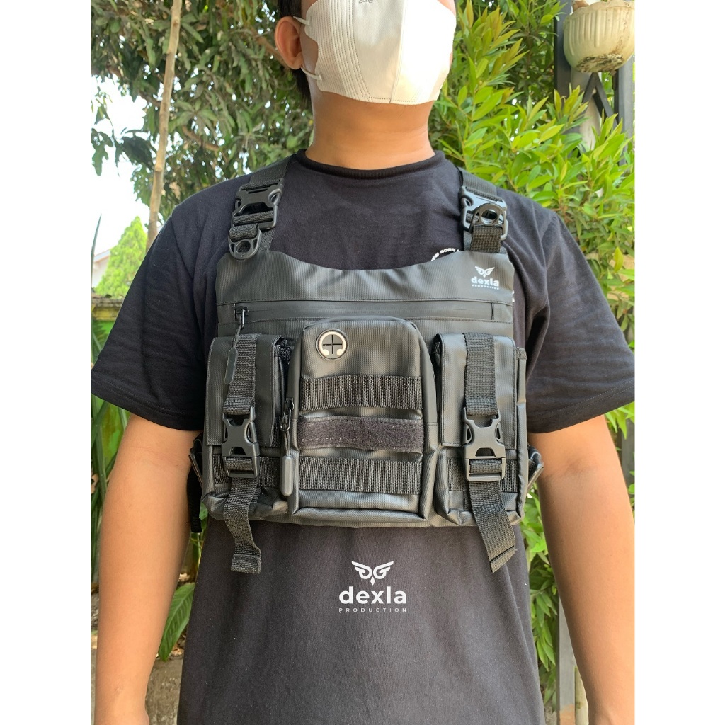 TAS DADA PRIA KEKINIAN/ TACTICAL TAS PELINDUNG DADA MOTOR ANTI AIR