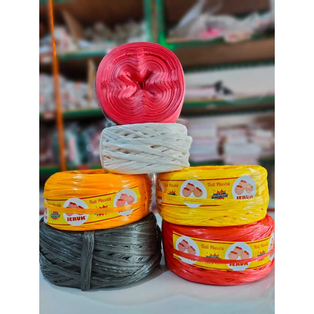 

TALI PLASTIK/TALI RAFIA WARNA,HITAM,MURAHH..