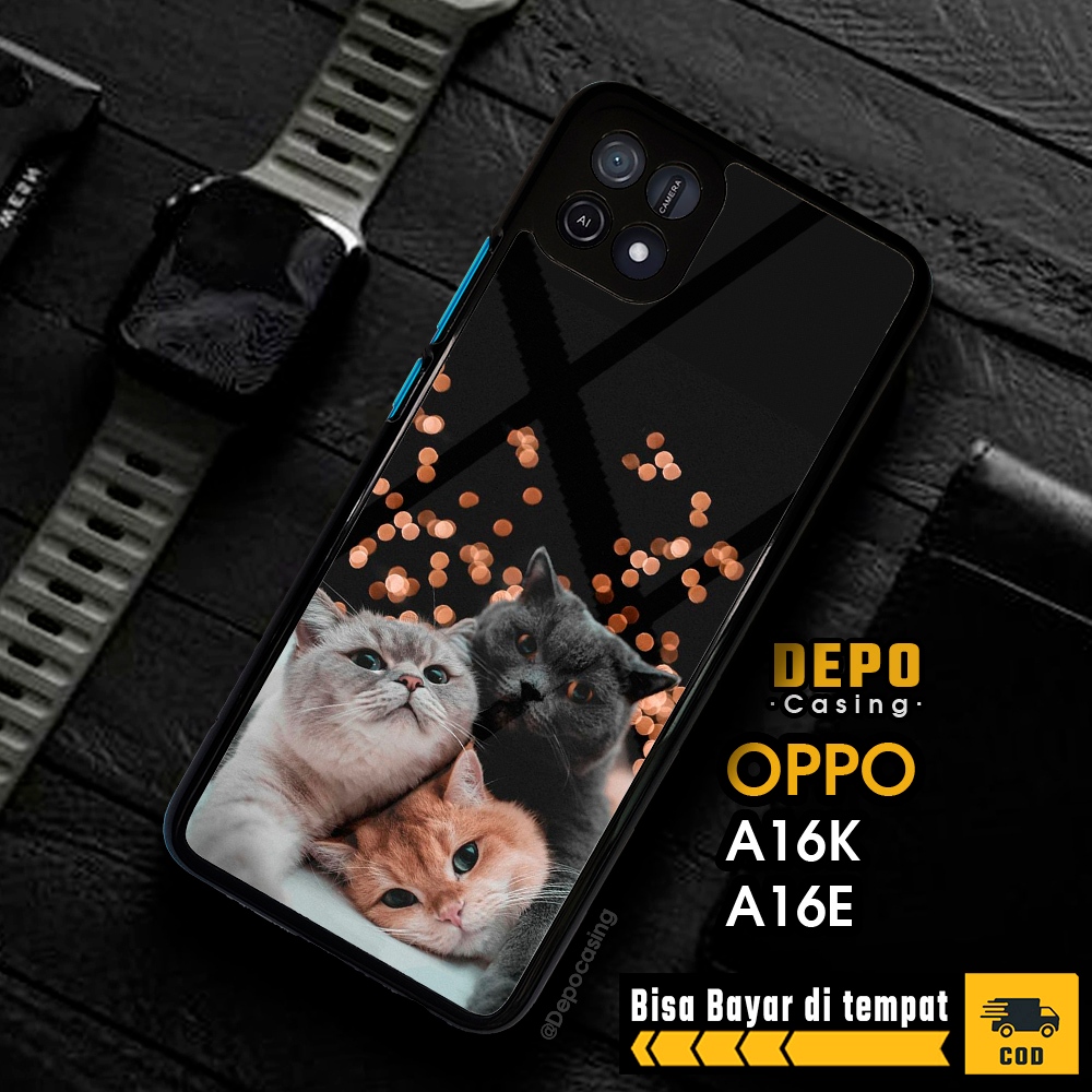 Case Oppo A16K A16E Casing Oppo A16K A16E Casing Depo Casing [MEOW] Case Glossy Case Aesthetic Custo