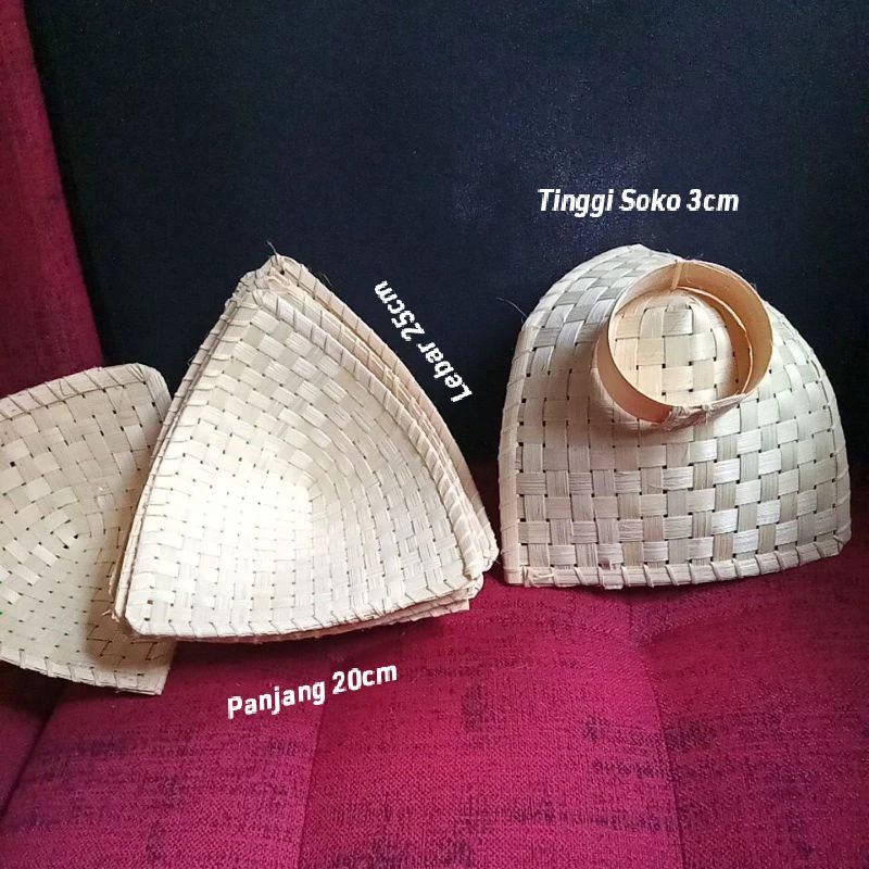 VARIASI || Piring Pincuk Pecel Uk. 20x25cm dari Anyaman Bambu Wadah Nasi Liweut, Lotek, Bala-Bala, P