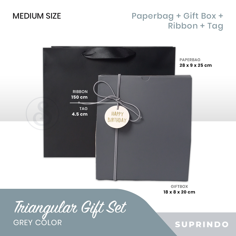 

Gift Set Paper Bag + Triangular + Tali + Tag (TRIANGULAR, ABU)